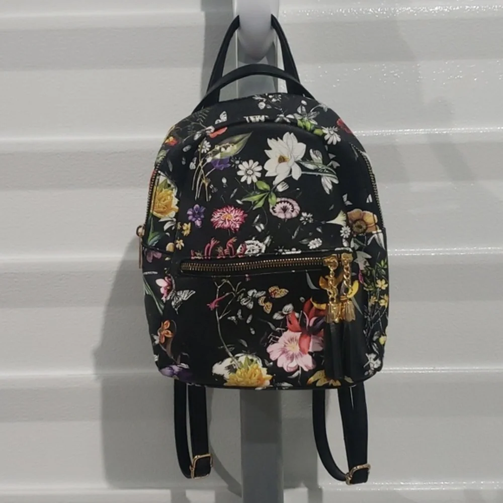 Mini backpack butterfly and flower design